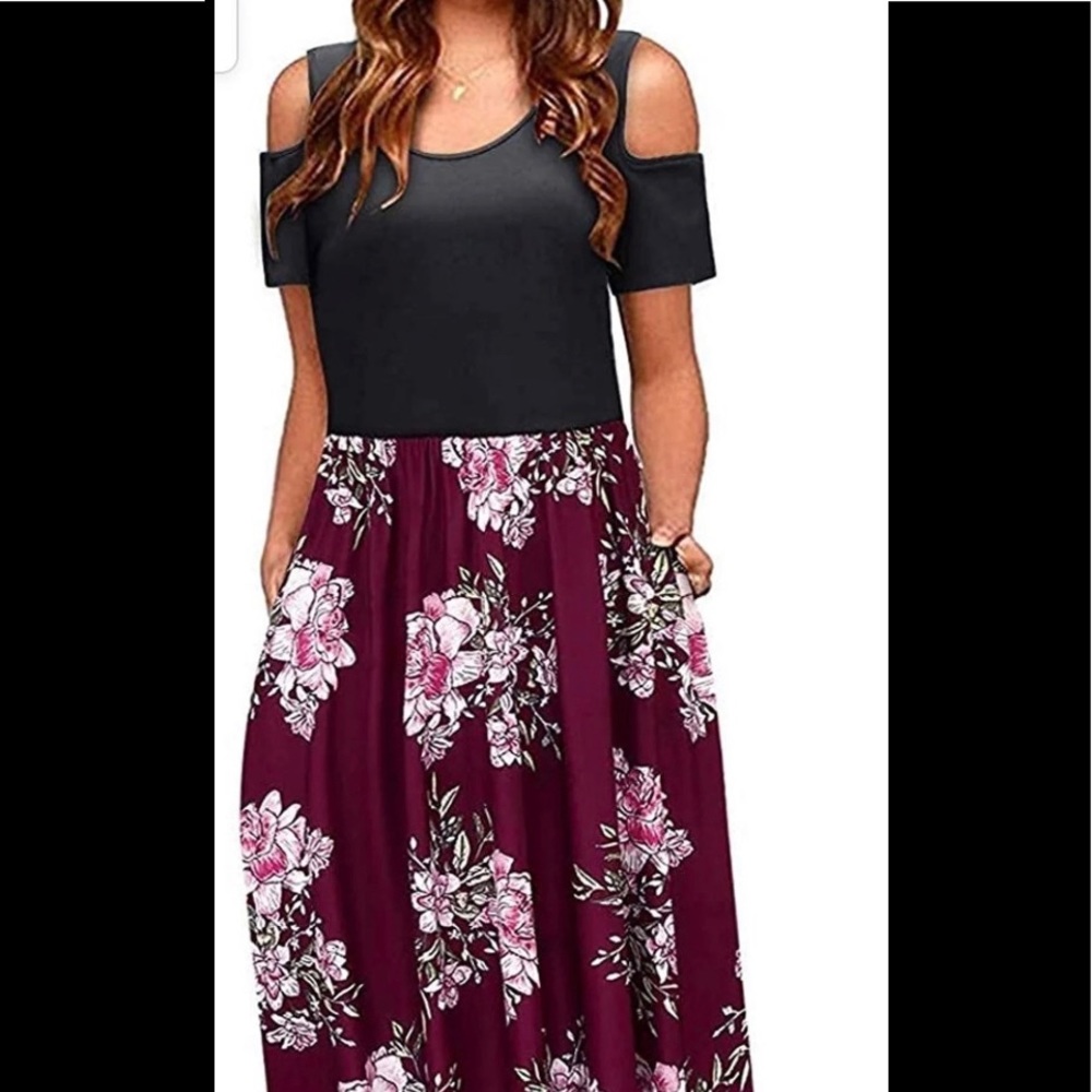 Maxi cold shoulder dress